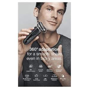 Afeitadora Eléctrica Inalámbrica para Hombre, Uso en Seco/Húmedo, Impermeable, Negra, con Lámina de Precisión, Estación de Limpieza, Clasificación IPX7 para Uso Facial, RV - Product Image 1