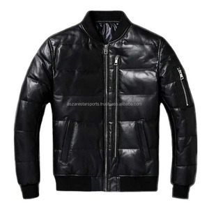 Venta al por mayor de alta calidad de los hombres Puffer Jacket Stand Collar estilo Duck Down cuero genuino para una comodidad óptima - Product Image 4