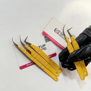 Pince à épiler pour extensions de cils GETUP BROSONS IMPEX, logo personnalisé, acier inoxydable haute précision, texture lisse, poignée antidérapante, volume - Product Image 2