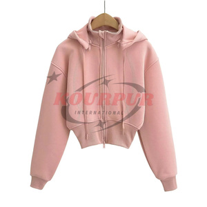 Sweat à capuche d'hiver de haute qualité 100% coton pour femmes, manches longues, logo imperméable sur le devant, prix raisonnable, fortement recommandé - Product Image 1