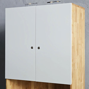2-Door Rubber Wood <b>Metal</b> File <b>Cabinet</b> 80x40x220cm <b>Lockable</b> & Adjustable Modern Minimalist Design for Workshops THS68011 - Product Image 3