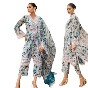 Precios al por mayor Diseños personalizados 100% Vestido formal y de fiesta de alta calidad Conjuntos de mujer Vestidos de estilo boutique de diseñador pakistaní - Product Image 6