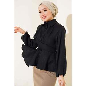 เสื้อผูกด้านหน้าสีดำ - Product Image 1