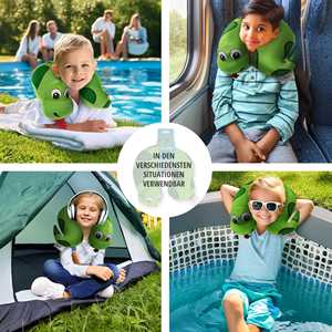 Oreiller de voyage en forme de serpent de dessin animé, portable, en mousse à mémoire de forme, en coton doux, avec impression de logo, pour voiture et bureau, compatible extérieur - Product Image 4