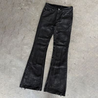 Vaqueros acampanados vintage encerados personalizados para hombre, color plateado, lavables, ecológicos, impermeables, estilo retro, hip-hop, streetwear, para otoño