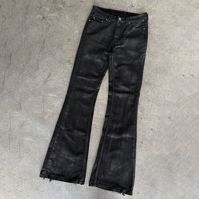 Premium Waxed Denim Jeans - Quality Men's Clothing