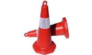 Cono de Tráfico de Seguridad Wesure, 50 cm, Rojo Reflectante, Plástico PE, Advertencia Vial, Anticolisión - Product Image 2
