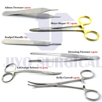 Kit d'instruments chirurgicaux médicaux de lacération de suture approuvé par CE ISO 5 pièces | Kit de pratique de suture de fermeture de plaie en acier inoxydable