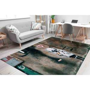 พรมลาย Banksy Space Girl: พรมตกแต่งกันลื่น พรมเนื้อนุ่มแบบไม่ทอ - Product Image 2