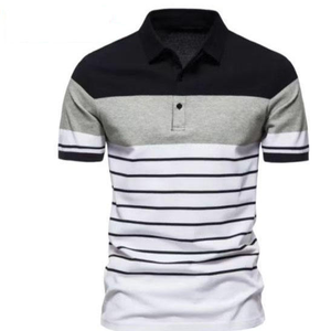 2025 nouveau Style hommes été Sport Polo T-Shirts de haute qualité 100% coton tricoté à la mode revers conception lettre motif court - Product Image 3