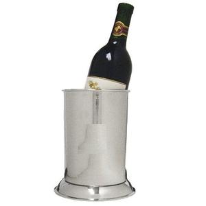 Soporte decorativo para enfriador de vino de una sola botella, Cubo de vino de acero inoxidable de una sola pared, acabado pulido - Product Image 1