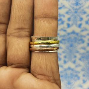 Venta al por mayor joyería fina última Plata de Ley 925 anillo giratorio de meditación amatista natural piedra preciosa diamante/perla pulgar perfecto - Product Image 2