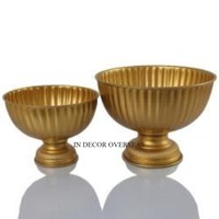 Cristal clair perlé et métal plaqué or de haute qualité Look attrayant Designer ensemble de 3 fournitures de décoration de pièce maîtresse de Table de mariage