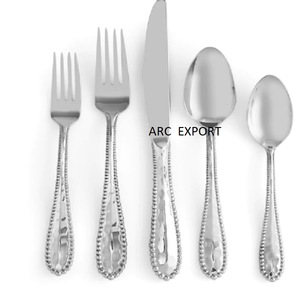 Luxury Silver Color Fork Set With Modern Style Serving Home & Hotel Ware Dinning <b>Table</b> Food Cutlery Set With Leaf Design Handles - Product Image 2