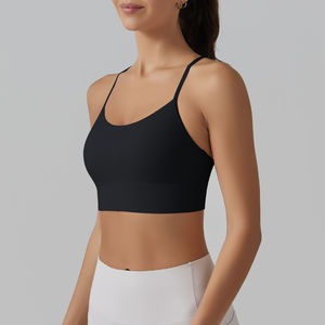 Soutien-gorge de sport réversible pour femmes Soutien-gorge de gymnastique de haute qualité pour femmes Yoga Workout Logo personnalisé Fitness Halter Print Pattern High Quality - Product Image 5