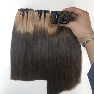 Vendeur en gros d'extensions de cheveux humains Remy vietnamiens pour Ombre Brown avec Blonde Trending Color Silky Bone Straight - Product Image 4