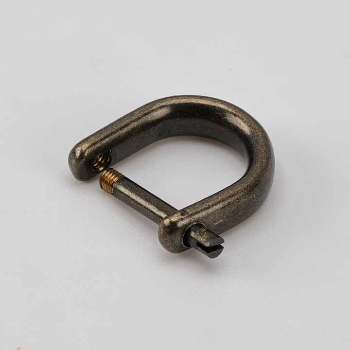 Japanese-Made 24 21 18 15mm Brass Leathercraft Bag Strap Clasp D-Shackle Clasp Ring Hook Screw Pin Joint Nickel Plated D-Shackle