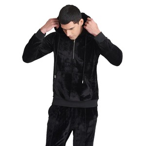 Ensemble de survêtements d'hiver en micro velours noir pour hommes à vendre à des prix bas Survêtements de jogging pour hommes en vrac - Product Image 4