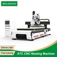 Machine de nesting CNC ATC haute vitesse 1540 avec lame de scie intégrée pour la fabrication de meubles et d'armoires