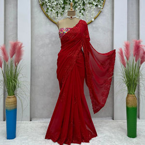 Beautiful Designer Saree With <b>Thread</b> & Sequence Work - Product Image 1