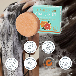 Grapefruit Energy Boost Solid <b>Shampoo</b> Bar Natural Hair Care Sulfate Free Vegan Eco Friendly Private Label Wholesale - Product Image 4