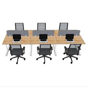 TIO HBTO011 Modern Minimalist 6-Seater Cluster <b>Office</b> <b>Desk</b> <b>Foldable</b> Automatic for Bedroom Hospital Use Made Steel Melamine Wood - Product Image 2