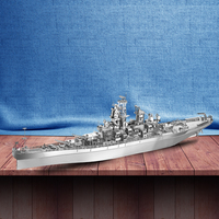 Modèle réduit en métal USS MISSOURI BB-63, jouet éducatif, travail métallique complexe, puzzle 3D en métal, cadeau fait main pour les amis