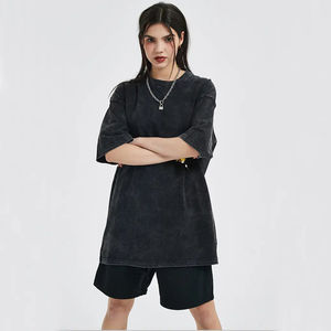 Camisetas de Mujer al por Mayor, Personalizadas, Estilo Desgastado, Ajustadas, de Verano, Ecológicas, de Secado Rápido, de Algodón, con Hombros Caídos, Estilo Vintage Lavado - Product Image 5