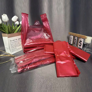 Colorful HDPE/LDPE Supermarket T-<b>Shirt</b> Bag with Custom Printing Recycled Materials for Shopping - Product Image 5