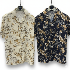 Chemise décontractée OEM pour homme à manches courtes en satin imprimé floral, col camp, légère, respirante et séchage rapide, idéale pour les vacances d'été - Product Image 6