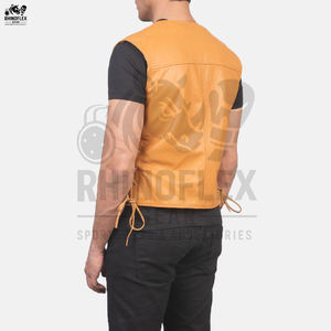Chaleco de cuero genuino de estilo informal más vendido para adultos hombres de alta calidad nuevo estilo ropa exterior transpirable para la temporada de otoño - Product Image 1