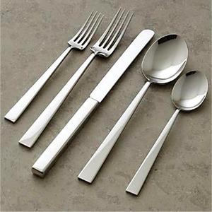 Ensemble de couverts en acier inoxydable argenté New Look avec un design unique, poignée en céramique rotative pour restaurant et maison - Product Image 6