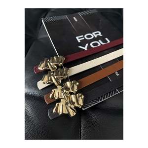 4-Piece Design Buckle Women's <b>Belt</b>, Jacket <b>Belt</b>, Shirt <b>Belt</b>, Dress <b>Belt</b> - Black-Tan-Beige-<b>Burgundy</b> - Product Image 3