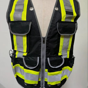 เสื้อกั๊กผ้าสะท้อนแสง100% ผ้าโพลีเอสเตอร์สะท้อนแสงมองเห็นได้ชัดเจนแบบถอดเสี้ยนได้ - Product Image 1