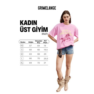 GRIMELANGE IRATI Camiseta Oversize para Mujer, Tela Suave, 100% Algodón Orgánico, Detalle Estampado - Product Image 6