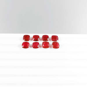 Natural Bangkok Ruby Cushions Polished Loose Gemstones 8mm & 9mm Rectangle <b>Beads</b> <b>Red</b> Color - Product Image 2