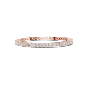 7.04 CT Lab VVS-VS EF CVD Diamond Tennis Bracelet Round Brilliant Cut 18KT, 14KT, 10KT Gold & 925 <b>Silver</b> Rose, - Product Image 2