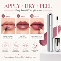 Gloss à lèvres peel-off multi-couleurs à marque privée, rouge à lèvres liquide minéral avec crayon à lèvres – Vente en gros
