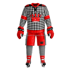 Custom <b>Hot</b> SALES Stitched Sports Ice Hockey Jerseys <b>Red</b> Applique Embroidered Ice Hockey Uniform - Product Image 1