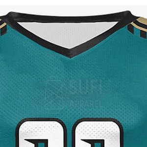 Maillot de football américain personnalisé robuste à manches courtes, antibactérien, 100 % polyester, vente directe usine, tenue d'entraînement - Product Image 6