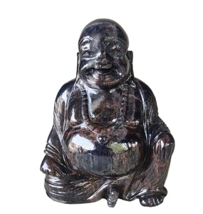 2023 tendencia decoración del hogar Aventurina azul Natural piedra preciosa hecha a mano Buda sonriente talla estatua escultura - Product Image 3