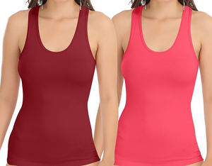 Camiseta sin mangas ajustada de verano para mujer Hermosa espalda interior Nuevo estilo Chaleco de algodón sin mangas de color sólido al por mayor del proveedor BD - Product Image 3