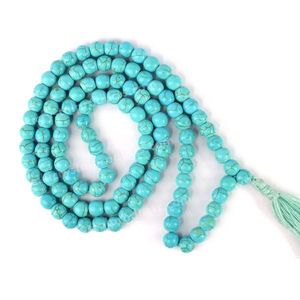 Collier Mala en cristal turquoise pour la guérison, la protection et la communication - Product Image 2