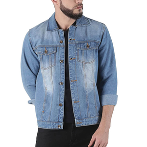 Wholesale Custom Men's New Fashion High Street Style Denim <b>Jacket</b> Breathable <b>Waterproof</b> Stand Collar <b>Winter</b> Cotton Lining - Product Image 1