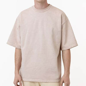 T-shirts en coton lourd surdimensionnés à épaules tombantes pour hommes, personnalisés, fabriqués directement en usine OEM, broderie streetwear. - Product Image 4