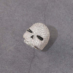 Bague Tête de Squelette Hip Hop Iced Out en Argent Sterling S925 avec Moissanite Certifiée et Sertissage Pavé pour Hommes, Mariage et Fêtes - Product Image 6