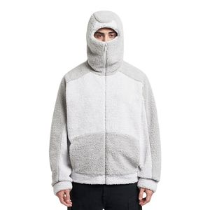 <b>Men</b> <b>Pink</b> Hip Hop Sportswear Training Zip Up Ninja Mask Hoodies Cotton Fleece Breathable Balaclava <b>Hoodie</b> - Product Image 2
