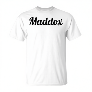 Camiseta gráfica con nombre de Maddox para adultos y niños, de algodón blanco, corte unisex - Product Image 2