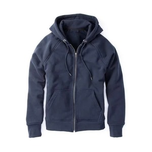 Vente chaude personnalisé sans cordon Zip-Up 100% coton solide surdimensionné polaire Zip Fit Boxy Hoodie haute qualité hommes Hoodies - Product Image 3