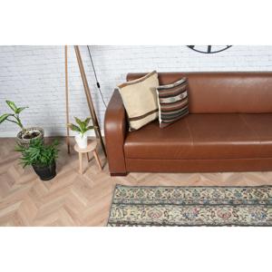 Alfombra Turca, Alfombra Vintage de 2.7x6.1 pies, Alfombra de Lana con Diseño Floral Azul - Product Image 3